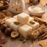 Imagen en detalle de los Wax Melt e ingredientes de la colección de otoño